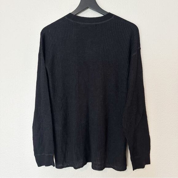 Madewell Sweater Womens Ribbed Alpaca-Blend Crewneck‎ Black Oversized M NEW - Picture 6 of 10